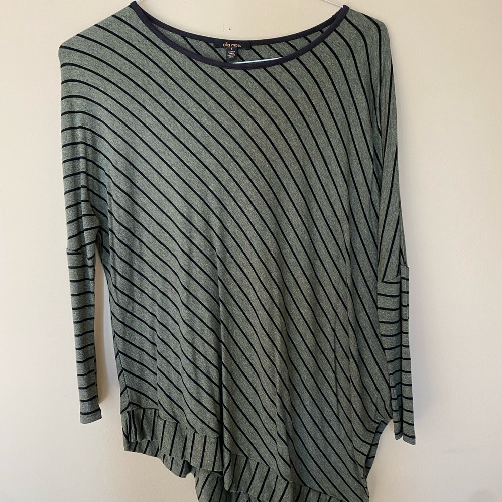 Ella Moss asymmetrical striped long sleeve